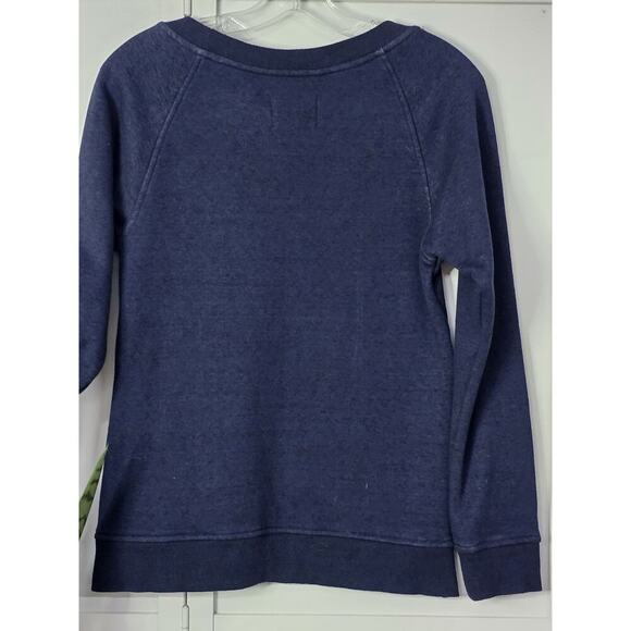 UGG AUSTRALIA Womens Navy MORGAN Zipper Raglan Sleeve Sweatshirt Top Small - Picture 6 of 6